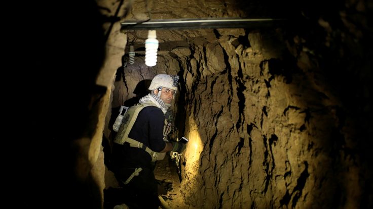 October 2016: An Iraqi special forces soldier clears a tunnel used by IS militants in Bazwaya, east of Mosul