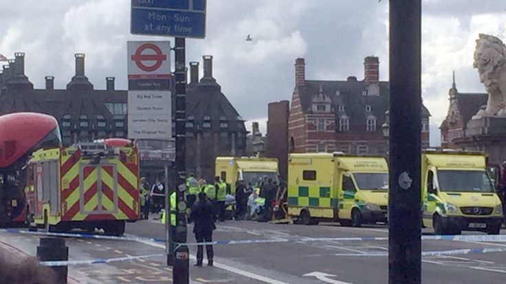 Ambulances on Westminster Bridge