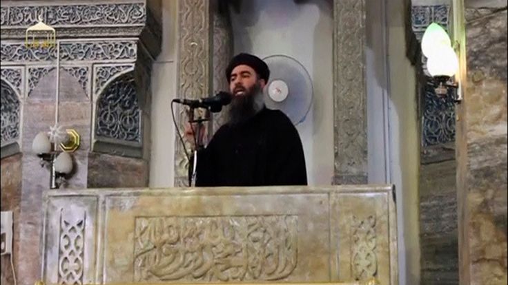 2014: IS leader Abu Bakr al-Baghdadi preaches from the pulpit of Mosul's famous Great Mosque of al-Nuri