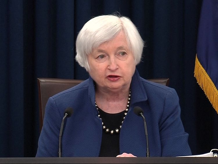 Federal Reserve chair Janet Yellen at a press conference in Washington as rates are increased