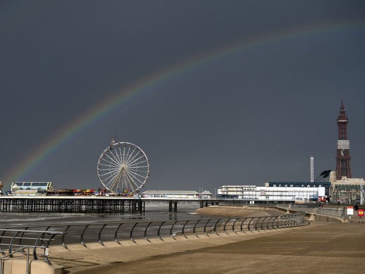 A rainbow over Blackpool