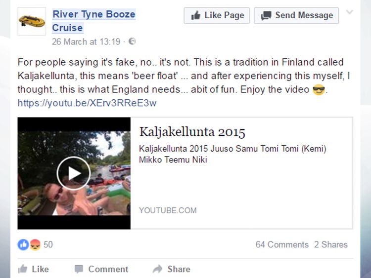 River Tyne booze cruise. Pic: River Tyne booze cruise