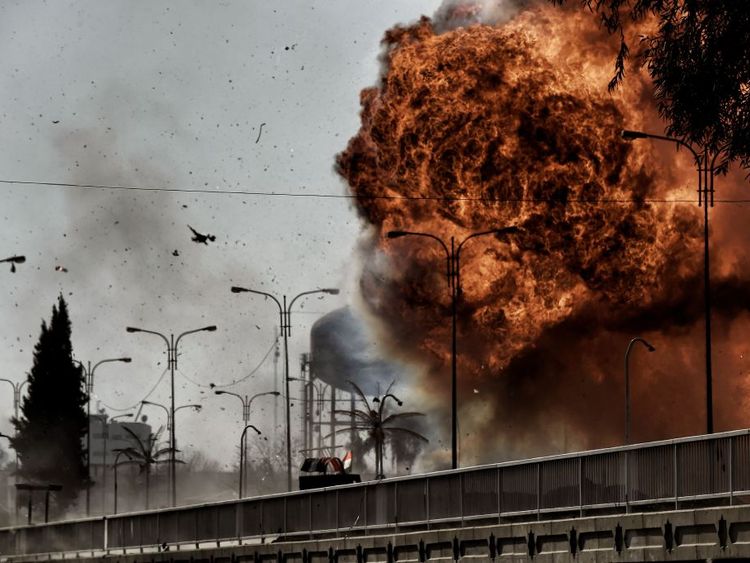 A car bomb blast rocks Mosul during the offensive to retake the city from IS