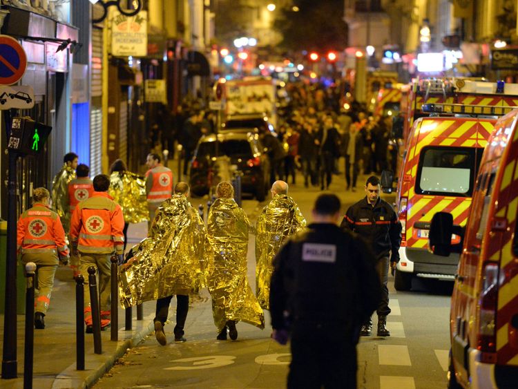 People are being evacuated near the Bataclan concert hall