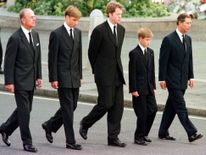 Prince Harry (second right) was just 12 when his mother Princess Diana was buried