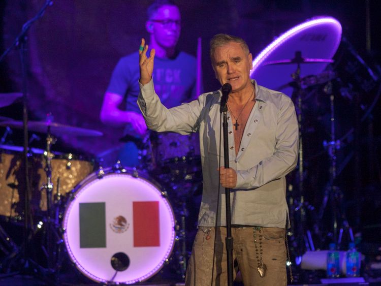 Morrissey on stage at a gig last month