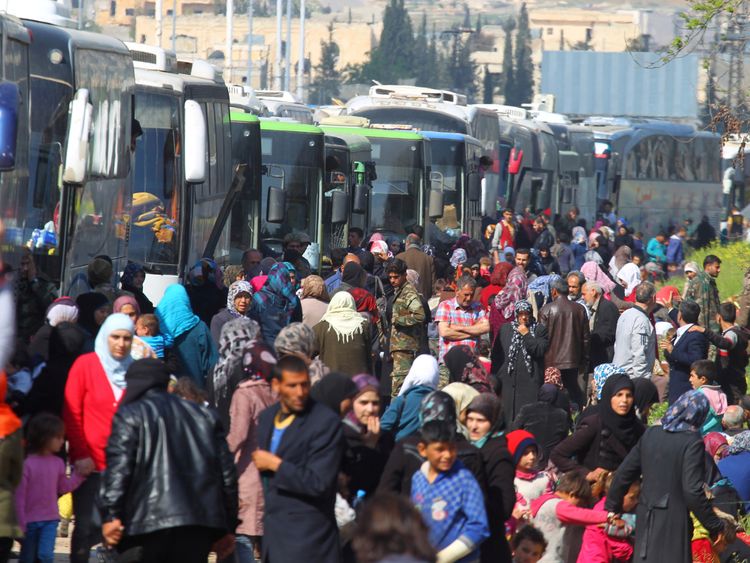 Thousands of people have been stranded near Aleppo