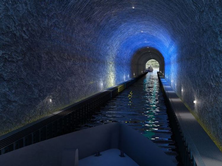 A simulated image of the tunnel. Photos by Kystverket/ Norwegian Coastal Administration
