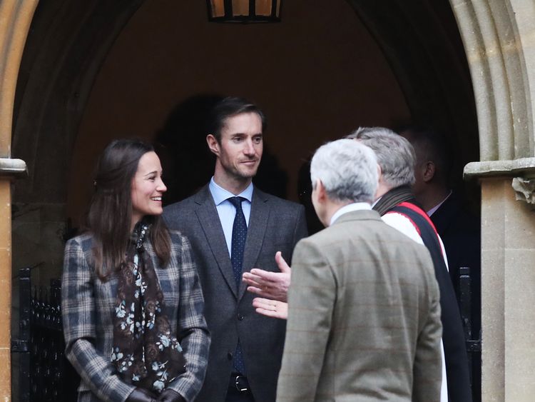 Pippa Middleton and James Matthews attended church together on Christmas Day last year