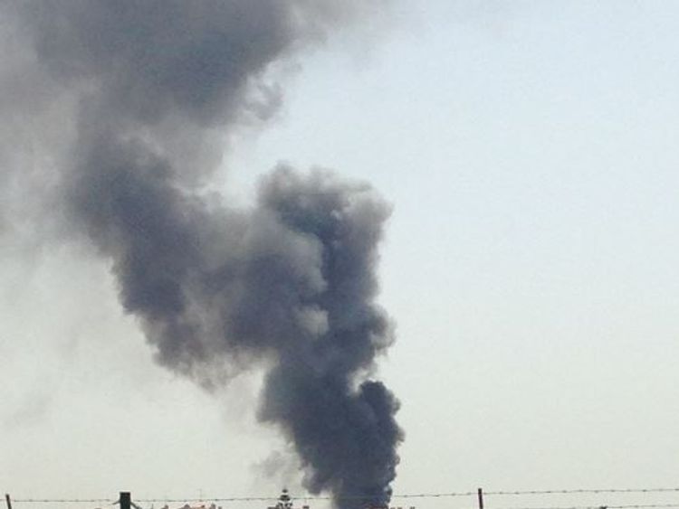 Thick smoke can be seen in the sky above the crash area. Pic. Twitter: @NunoInverno