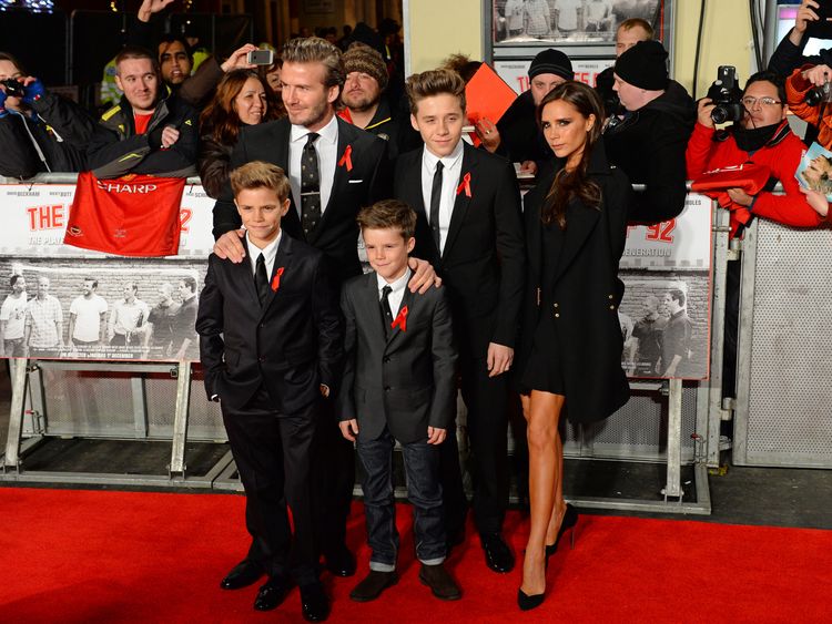 The Beckhams and their three boys Cruz, Romeo and Brooklyn