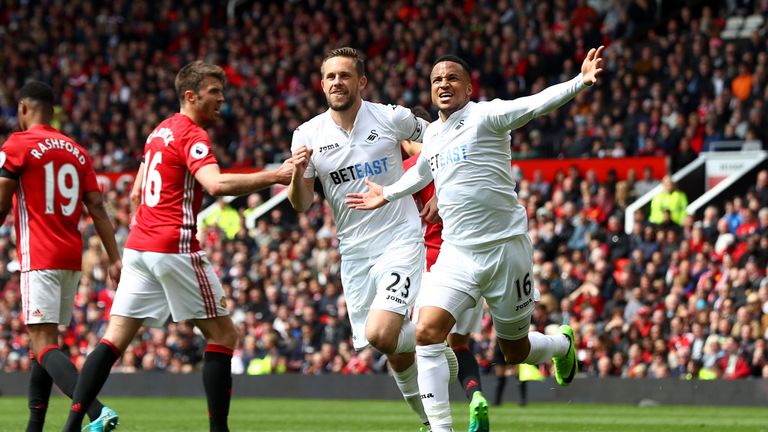 Image result for martin olsson in swansea manchester united game