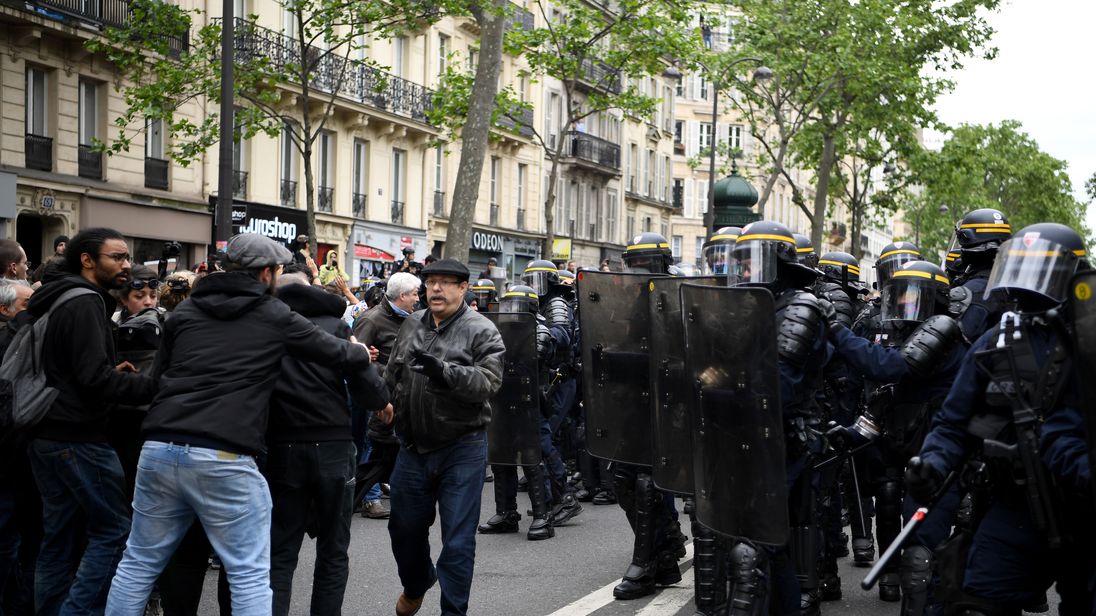 Thousands demonstrate against new French president Macron