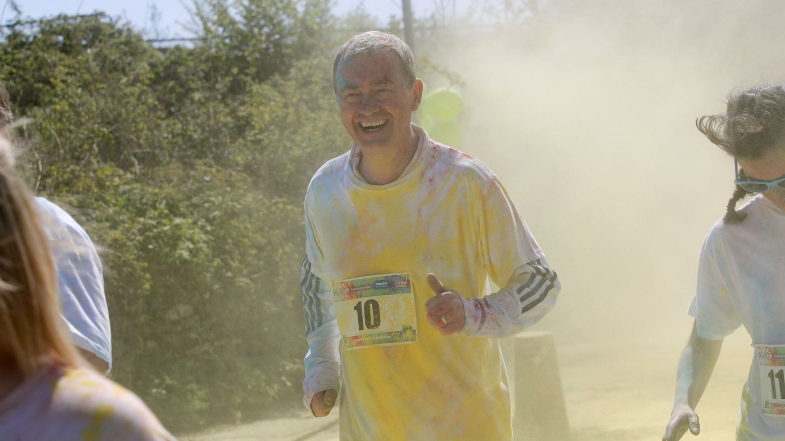 Tim Farron spent the day at the Kendal Colour Dash raising money for St John's Hospice