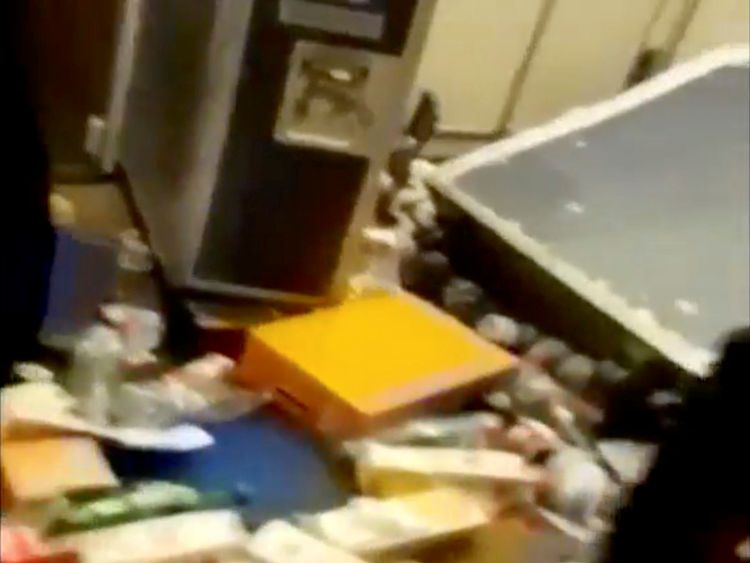 A still image from video shows plane kitchenware and cabinet fallen over onboard an Aeroflot Boeing 777 flight from Moscow to Bangkok after it hit turbulence, May 1, 2017. MANDATORY CREDIT Provided by RR/Rostik Rusev/Handout via Reuters TV ATTENTION EDITORS - FOR EDITORIAL USE ONLY. NO RESALES. NO ARCHIVE. MANDATORY CREDIT. MUST ON SCREEN COURTESY "PROVIDED BY RR\
