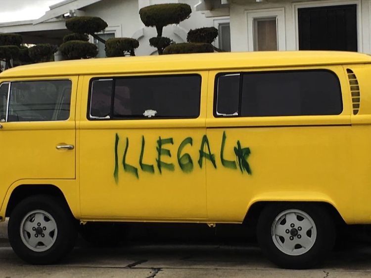 Joe Solis says the vandalising of his camper van brought his community together