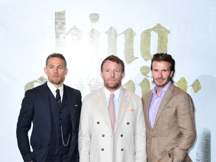 (L-R) Charlie Hunnam, Guy Ritchie and David Beckham