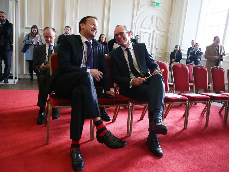 Minister for Social Protection Leo Varadkar (left) and Minister for Housing Simon Coveney at the All-Island Civic Dialogue on Brexit at the Royal Hospital Kilmainham in Dublin.