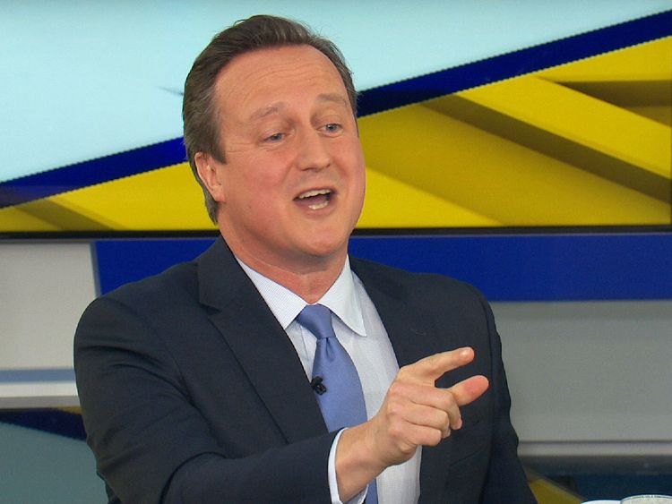 David Cameron during a leaders&#39; debate in the 2015 election