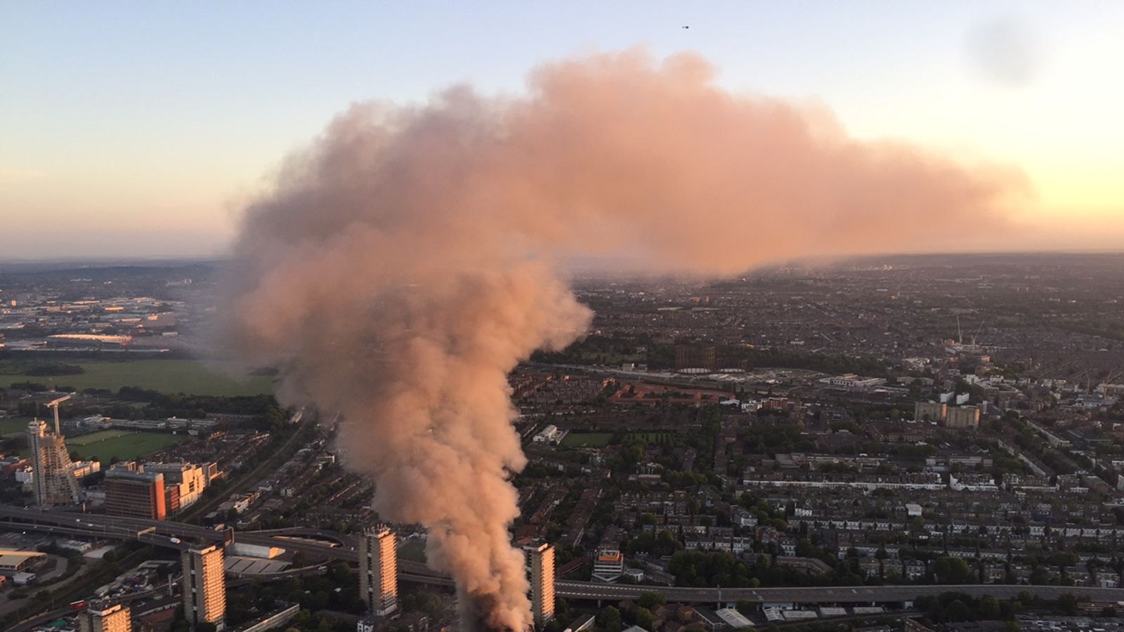 Aerial image of the blaze