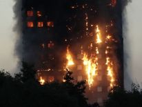 Grenfell Tower was engulfed in flames 