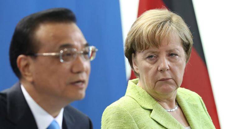 Angela Merkel and Chinese Prime Minister Li Keqiang during his Berlin visit