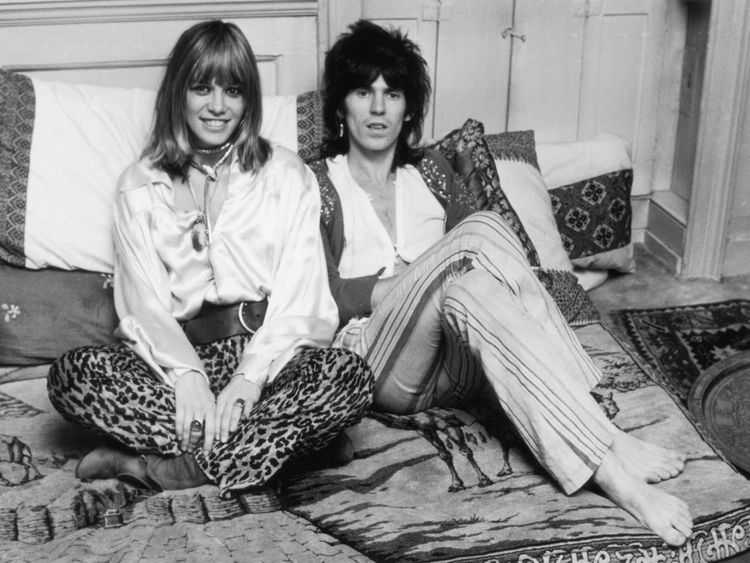 Anita Pallenberg with boyfriend Keith Richards in 1969