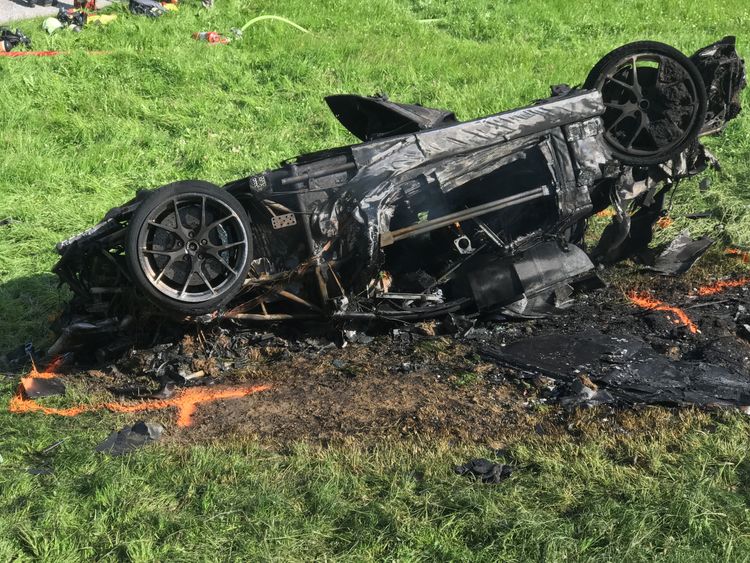 Richard Hammond suffered a fractured knee in the crash