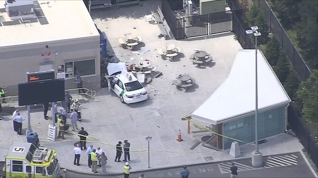 Injuries reported after vehicle strikes group of pedestrians near Boston airport