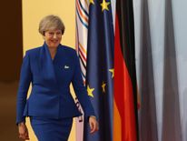 Theresa May arrives at the start of the G20 summit