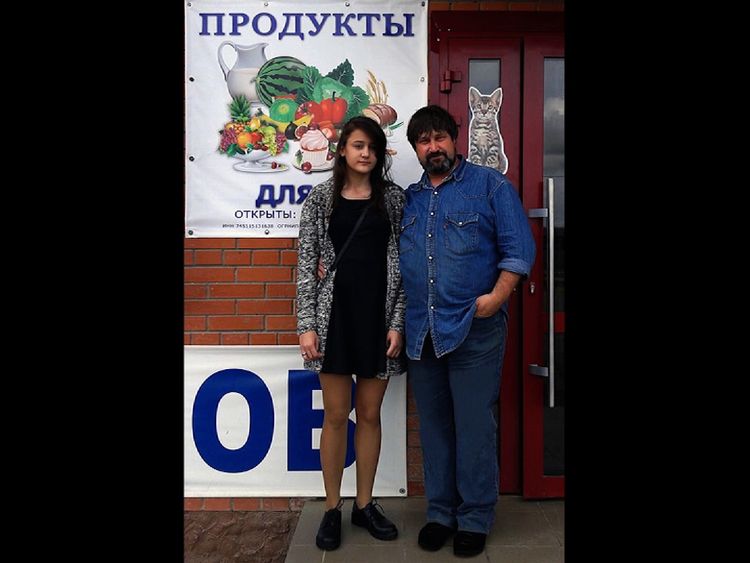 Diana Pestov with her father Sergey. Diana became a victim of the online death game Blue Whale