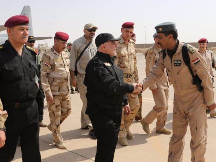Iraq's PM Haider Al-Abadi arrives in Mosul