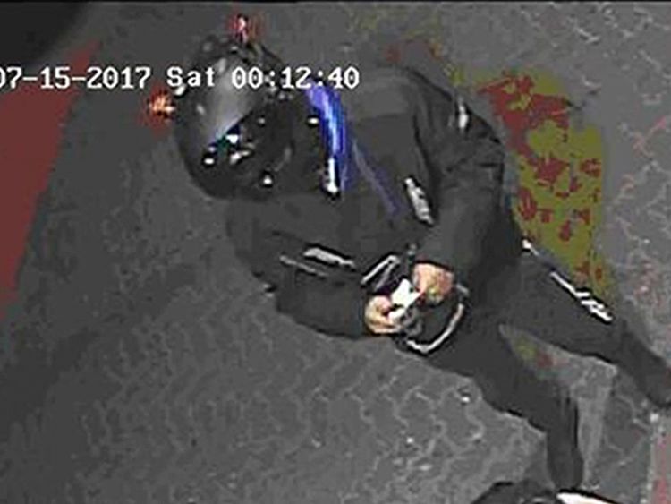 A CCTV still image of one of the two suspects wanted over the alleged murder of Danny Pearce.