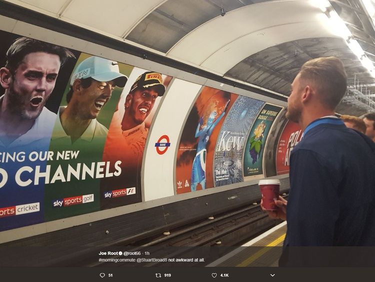 England players catch tube to The Oval