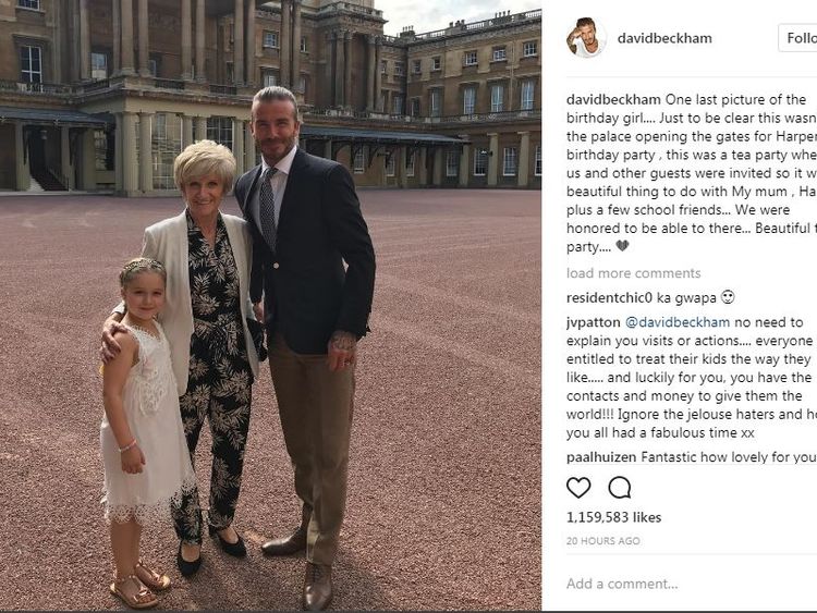 David&#39;s last Instagram post from the party, thanking the palace for &#39;opening the gates to the birthday party&#39;