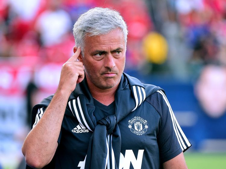 CARSON, CA - JULY 15: Head Coach Jose Mourinho on the sidelines before the match against the Los Angeles Galaxy at StubHub Center on July 15, 2017 in Cars