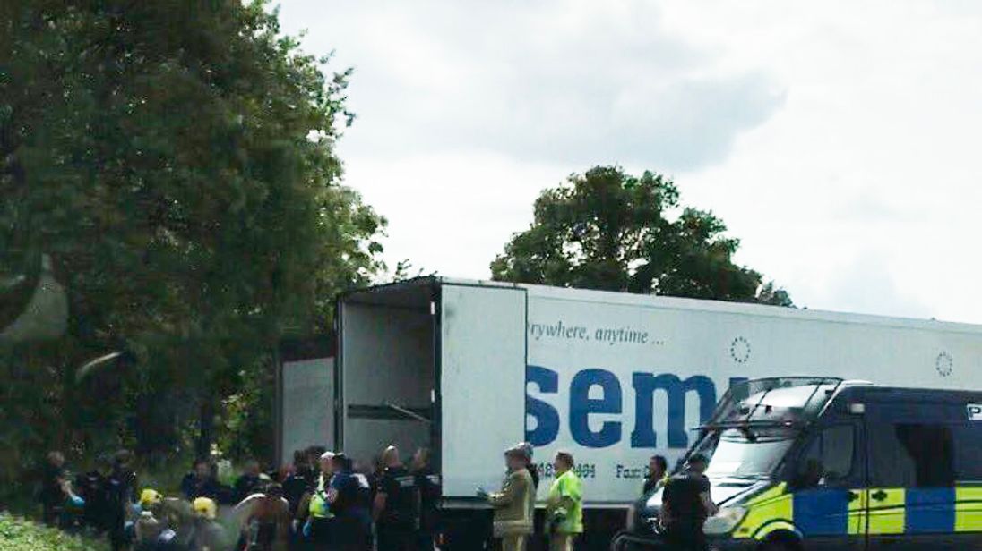 The men were treated at the scene after being found in the back of a lorry 