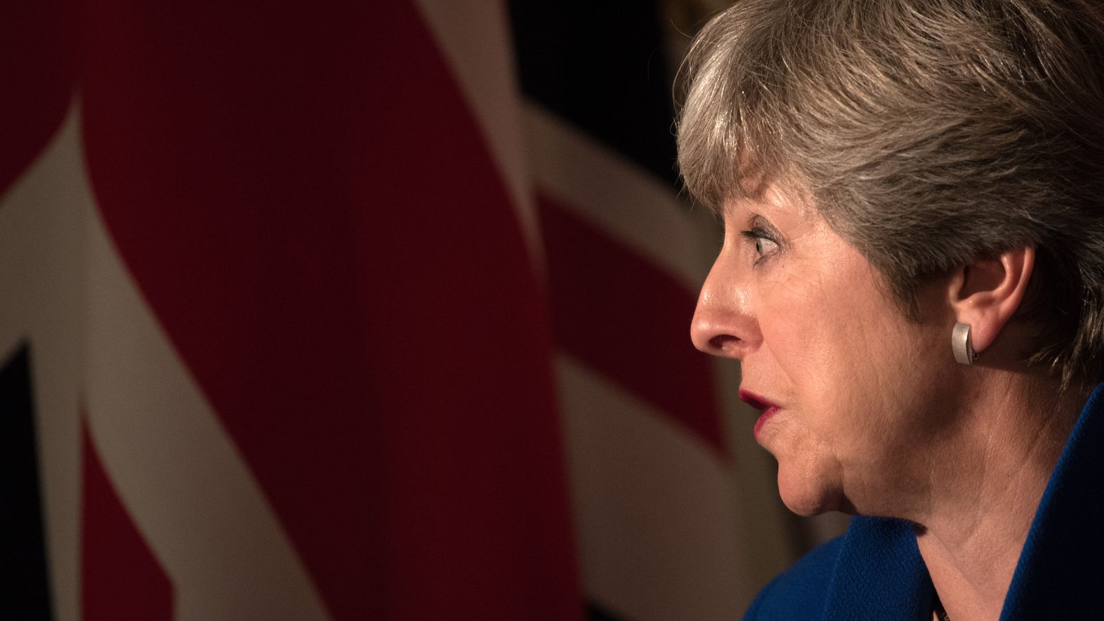 Theresa May speaks during a press conference with Japan's Prime Minister Shinzo Abe