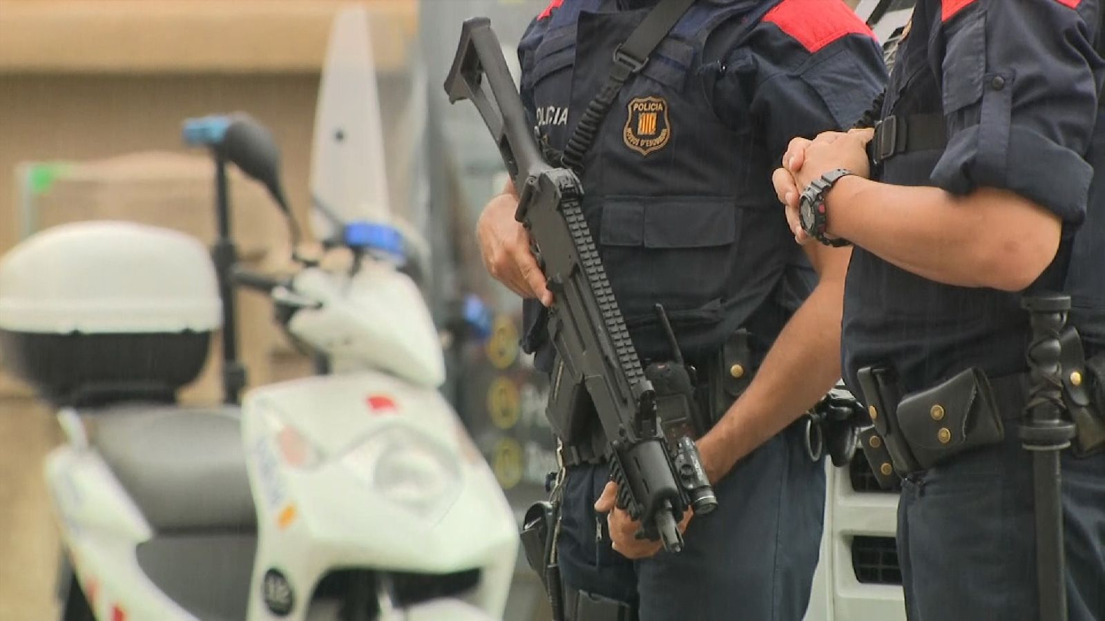 Armed police on the streets of Barcelona