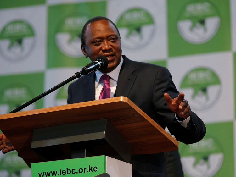 DATE IMPORTED:11 August, 2017Incumbent President Uhuru Kenyatta speaks after he was announced winner of the presidential election at the IEBC National Tallying centre at the Bomas of Kenya, in Nairobi, Kenya August 11, 2017. REUTERS/Thomas Mukoya