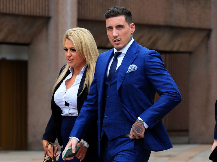 Reality TV star Jeremy McConnell outside Liverpool magistrates Court where he is to be sentenced for assaulting ex-girlfriend Stephanie Davis. PRESS ASSOCIATION Photo. Picture date: Friday August 11, 2017. He was found guilty on Monday of attacking the former Hollyoaks actress at her home in Rainhill, Merseyside, on March 10. See PA story COURTS McConnell. Photo credit should read: Peter Byrne/PA Wire