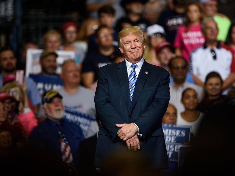 Trump at a rally in Huntingdon, West Virginia