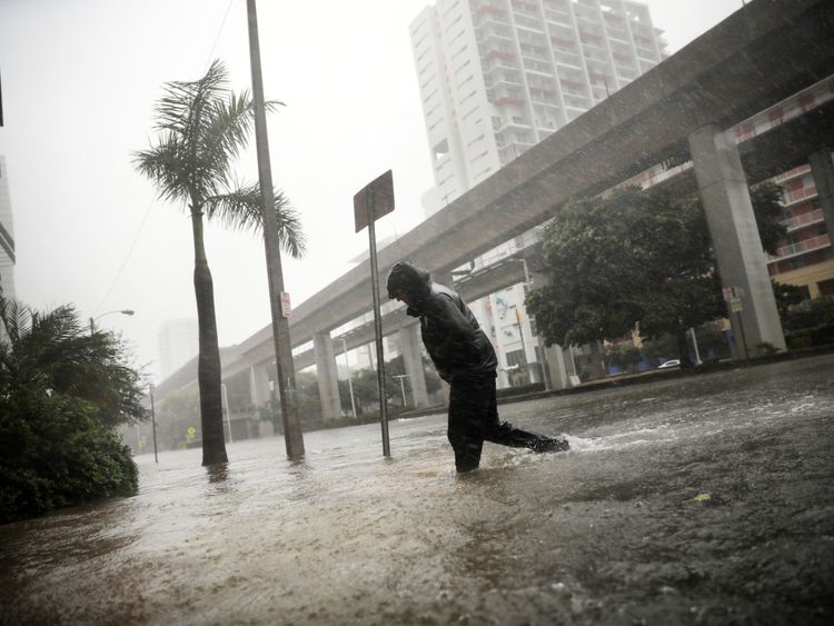 The scene in downtown Miami