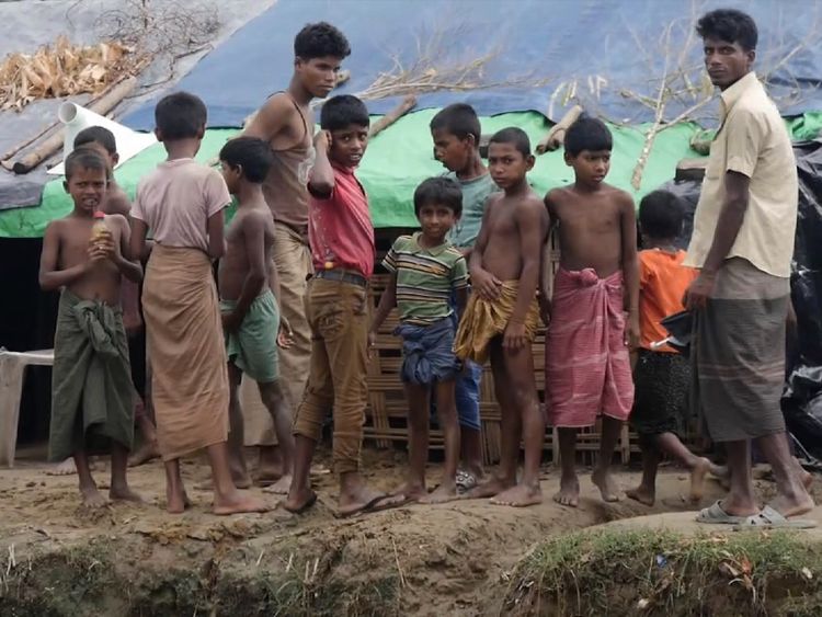Children are among those stuck at the camp