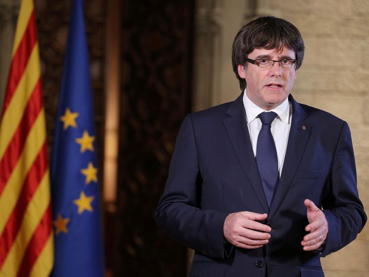 Carles Puigdemont attacked Mr Rajoy&#39;s move