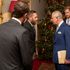 Prince Charles speaks with the actor Tom Hardy at the Clarence House event