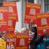 Protesters calling for parliament to be recalled shout outside the Supreme court in central London on September 24