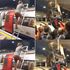 The protesters used a ladder to climb on top of the train in Canning Town. Pics: Extinction Rebellion/@CharWilkoo