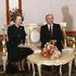 Prime Minister Margaret Thatcher with Soviet leader Mikhail Gorbachev during a visit to Moscow, March 1987