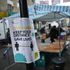 A sign promotes social distancing at Portobello Road Market in London on June 6, 2020, as lockdown measures are partially eased during the novel coronavirus COVID-19 pandemic. - Outdoor markets swung open their gates on June 1, and car showrooms tried to lure back customers and recoup losses suffered since Britain effectively shut down for business on March 23, to ward off a disease that has now officially claimed more than 40,000 lives in the country. Britain
